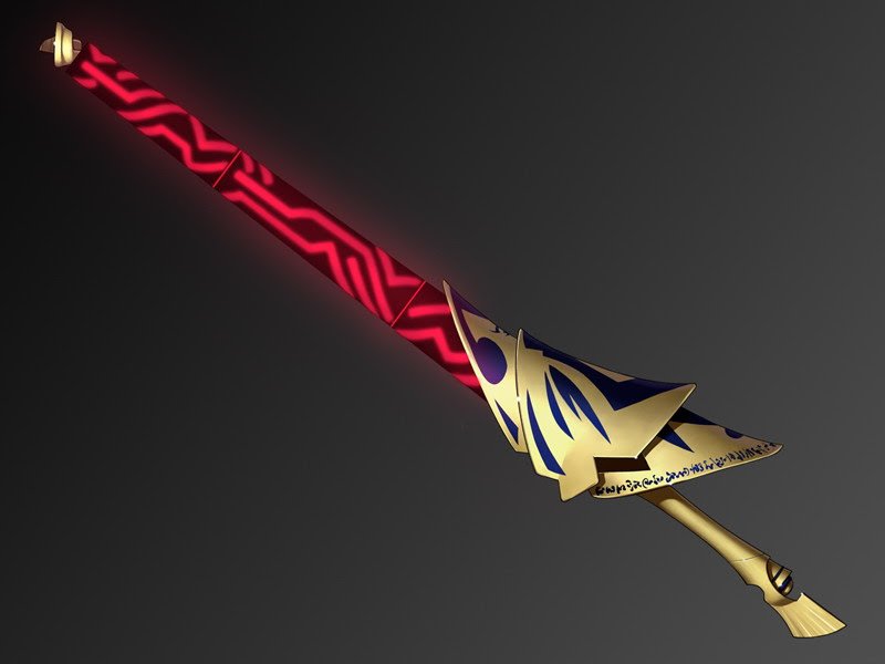 3. EA aka "The Sword of Rupture" from Fate Stay/Night, used by Gilgamesh and stored in Babylon. Don't let the blunt edges fool you this is a sword that can rip through the fabric of space and destroy an entire world. Gilgamesh would even rather die than use it on a weak opponent