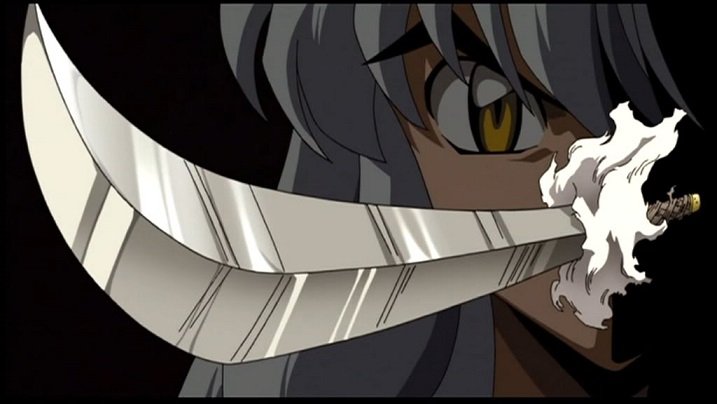 4. TESSAIGA aka "Sword of Destruction" used by Inuyasha who's a demon human hybrid. Forged from his father's fang, it can destroy a hundred demons in one strike, absorb and repel energy attacks, shrink and grow at command like a weird erection and has many other forms.