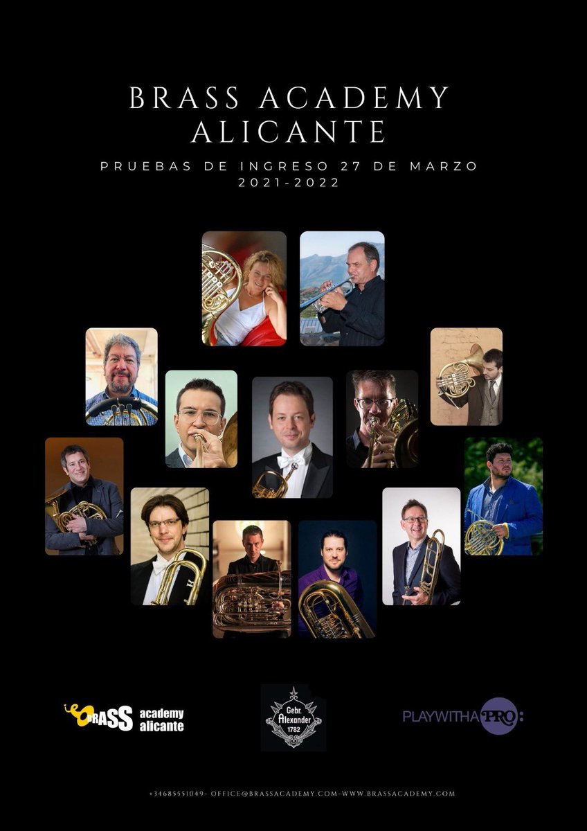 brassacademy66's tweet photo. Inscripción abierta para el curso 2021-2022 de la Brass Academy Alicante. https://t.co/82vBoUPVP7. Información e inscripción : office@brassaademy.com https://t.co/ZcCIM4LI3G