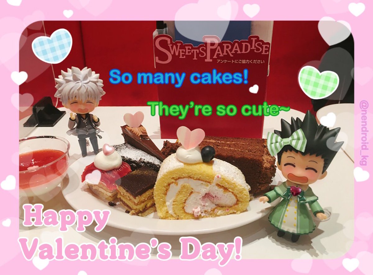 The #Nendroid boys enjoy a plate of cakes on their Valentine’s Day date! Maybe #NendroidGon will offer his other cake later tonight?💙🍰💚

#Nendoroid #killugon #killuaxgon #HunterxHunter #HxH #キルゴン #ハンターハンター #HappyValentinesDay2021 #バレンタイン2021 #killugondate