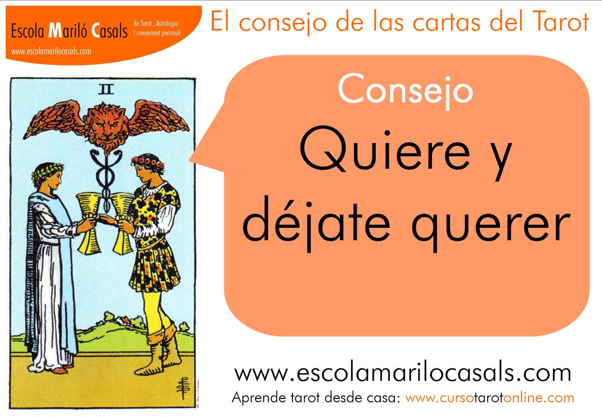 EsMariloCasals's tweet photo. #consejodeldía del #tarot
#dosdecopas Quiérete y déjate querer

#copas #arcanosmenores #tarotrider 
#aprendetarot #escolamarilocasals #consejo #consejodeltarot https://t.co/EWAemqqjuW