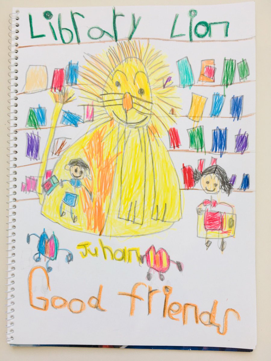MrsSloths's tweet photo. One of my Y1 students just emailed this to me 🥰. His favourite book 🥰 Totally love it Library Lion 📚🦁 @michelleknudsen #librarylion #favoritebook #primarylibrary #distancelearning #lovemyjob https://t.co/4RBF0arqer