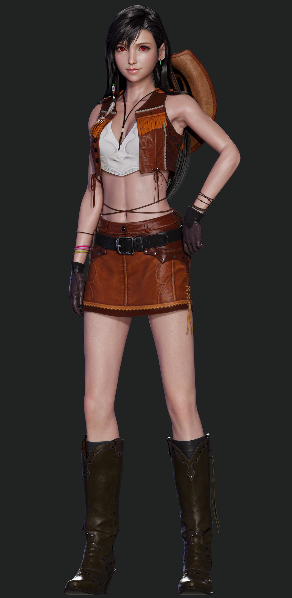 DFFNT mod FFVII Remake Cowgirl Tifa outfit (Credit