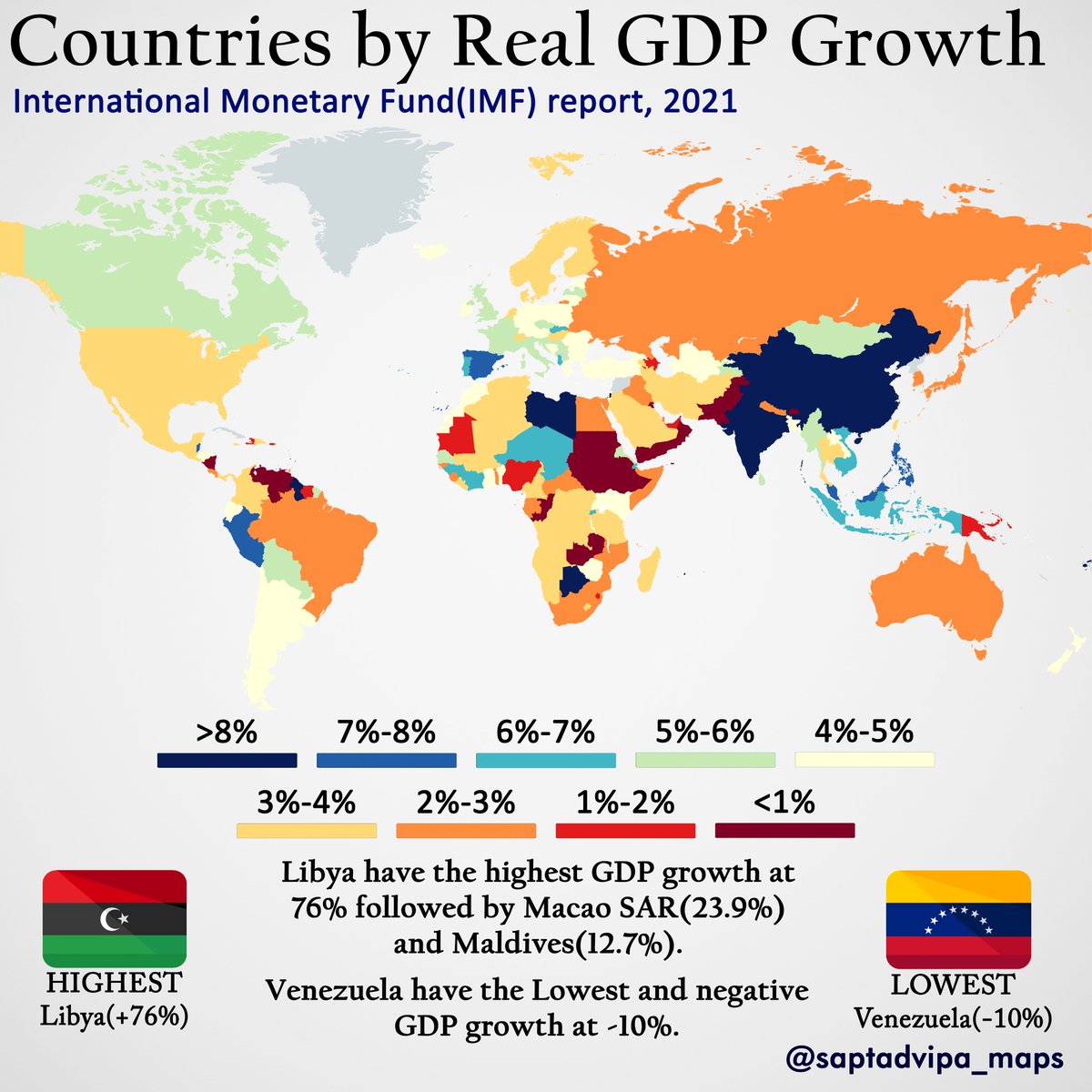 ট ইট র とぅーれ アフリカで頑張る商人 21年gdp成長予想 Imf 一番高成長率なのは 北アフリカ リビア 一番低いのは南米の ベネズエラ です アフリカ大陸は 2 4 ぐらいのレンジです
