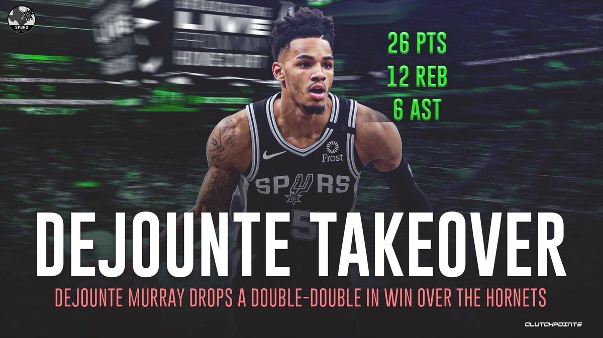 SpursNationCP's tweet photo. Spurs basketball is thankful to have Dejounte Murray. 💯 https://t.co/fKcMCrCzsF