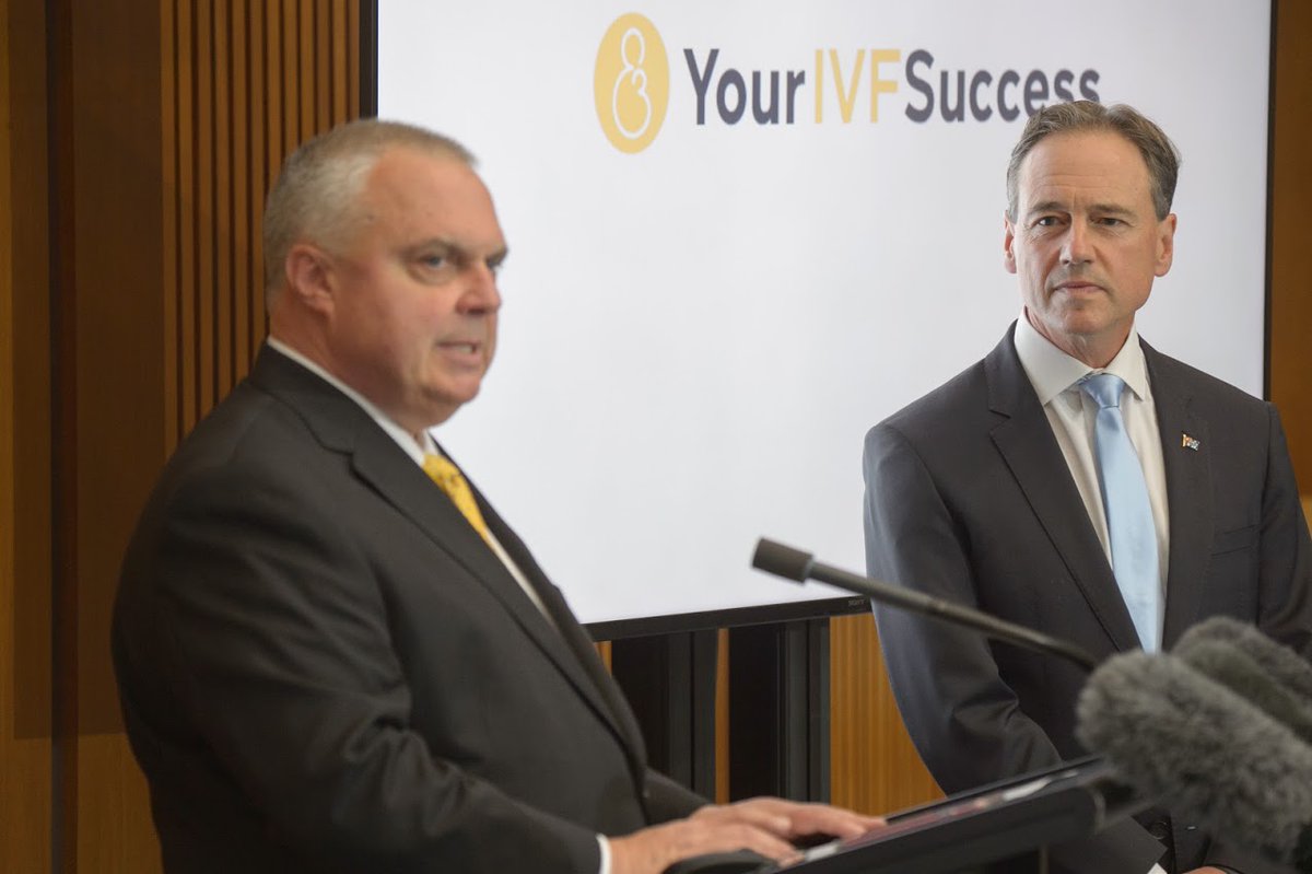 UNSW's tweet photo. The Hon Greg Hunt MP (@GregHuntMP), Minister for Health and Aged Care, Stirling Griff (@Stirling_G), Senator for South Australia, and other VIP guests attended the launch of the new 'YourIVFSuccess' website this morning at Parliament House, Canberra. https://t.co/6gG3yaa7ys