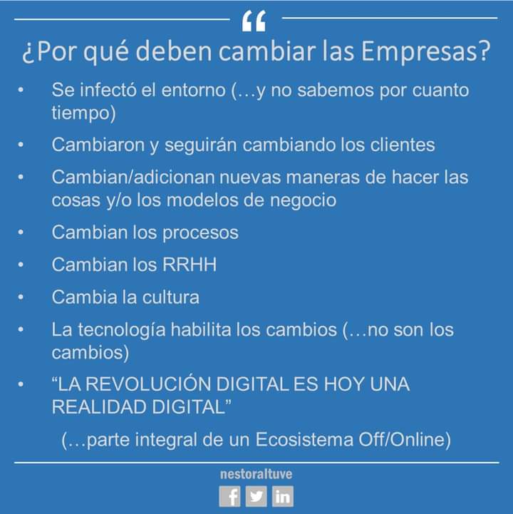 Pandemia: ¿Por qué deben cambiar las empresas? By #NéstorAltuve