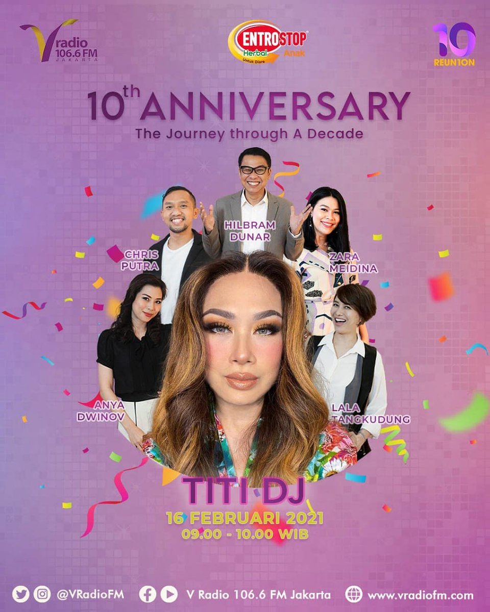 Sebentar lagi nih, TITI DJ Bakal seru seruan di @VRadioFM, LIVE IG yah! 

🗓️ Selasa, 16 Februari 2021
, ⏰ 09.00 - 10.00 WIB, 📻 106.6FM V Radio , Show Off Your Collors!