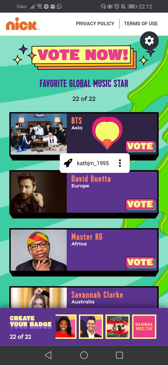 kathjm_1995's tweet photo. Sigamos votando en los KCA en la página web que es esencial que lo hagan.

VOTING FOR BANGTAN
#HopeNightPartyEC
@BTS_twt https://t.co/9BzVThubB8