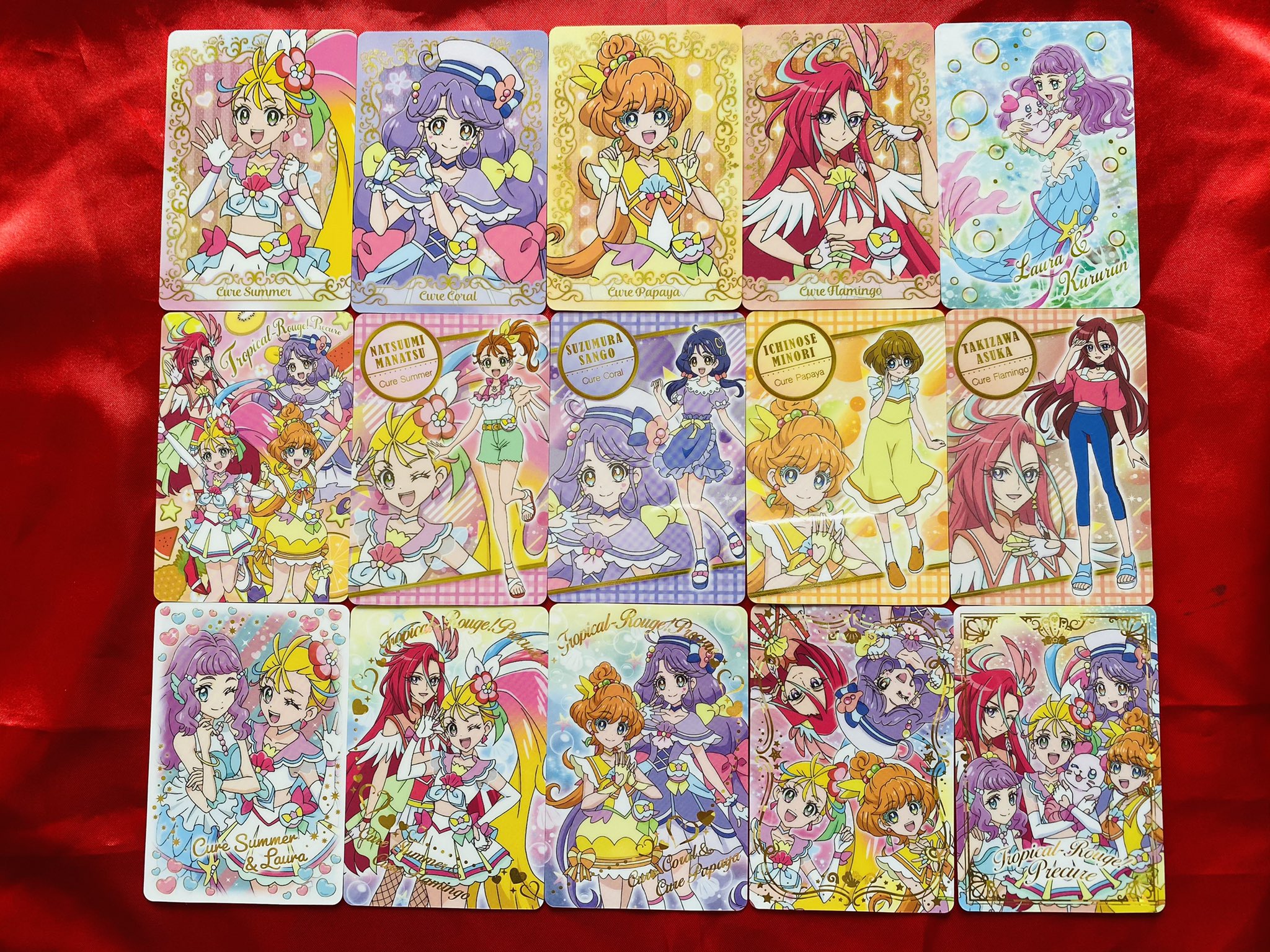 Neverpop03 トロピカルージュプリキュアの キラキラカードグミ1box購入 全15種コンプだけど今回は配列違う 左列と右列前5個買えば揃ったのに 赤枠ダブリ T Co Sq4wf1wyog Twitter
