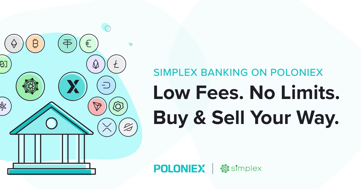 Poloniex's tweet photo. Use @SimplexCC on #Poloniex to buy and sell #crypto using credit / debit cards Credit card or your Simplex Bank Account 🏦

With industry low fees, fast transactions and access to TONS of #crypto assets, you get more for less!

➡️ https://t.co/3BPe97kbu7 https://t.co/F0x65Zs5IN