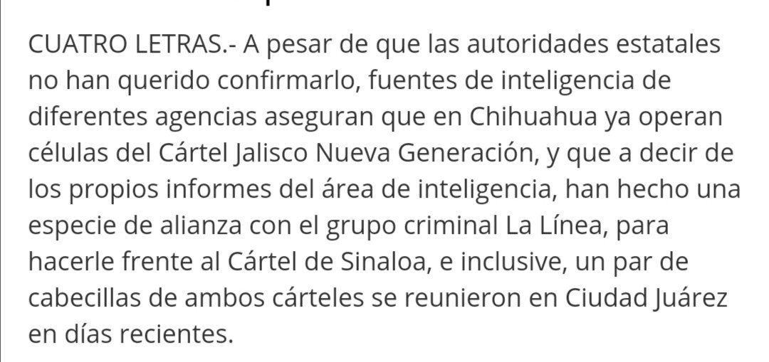 1. Filtraciones de fuentes confidenciales pueden ser selectivas o falsas, para impulsar agendas e influenciar percepciones. La reciente cercanía de El Heraldo con el Gobernador Javier Corral debe tomarse en cuenta.Escepticismo del discurso oficial sobre "el narco" es crucial.