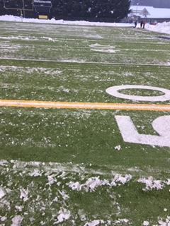 Huge, Huge shout out and thank you to all the Parents, Community members, Players, Coaches and Athletic Director who helped remove snow off the field today so the T-Birds can play tomorrow night. This is T-Bird Pride!