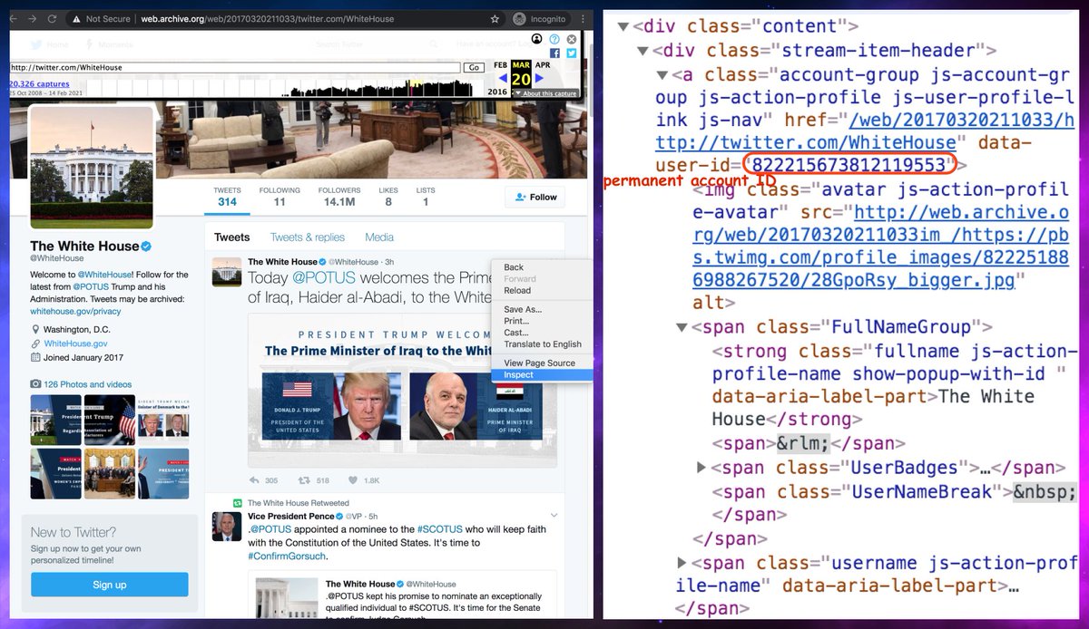 If there are old archived copies of the account's tweets, one can look up the account's permanent ID by viewing the HTML source code of the archived tweets - the permanent account ID will appear in the code and will match the one you looked up if it's the same account.