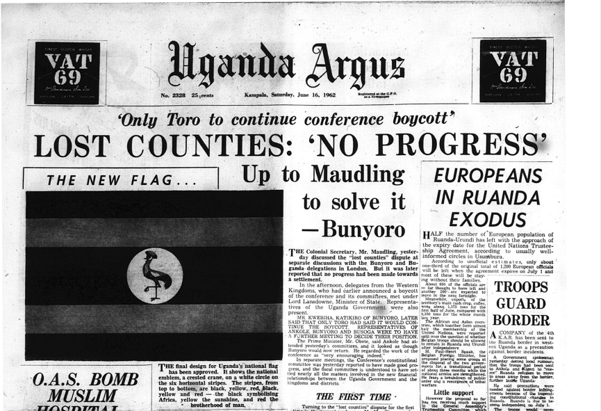 The DP called a meeting and argued that the new flag had simply incorporated the party colours of KY and UPC. The new flag was advertised in the Uganda Argus on 16 June, less than three months after the DP had displayed theirs. It has been with us ever since. 10/10