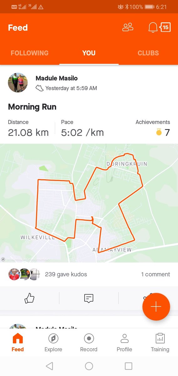 madulemasilo's tweet photo. We painted klerksdorp orange yesterday. I'm getting my fitness back. By the end of February I'm going to try 21k at 1h35 please pray for me.
#295runcrew
#Bazala
#RunningWithTumiSole
#ASICSfrontrunner2021 https://t.co/kLOLIRwRig