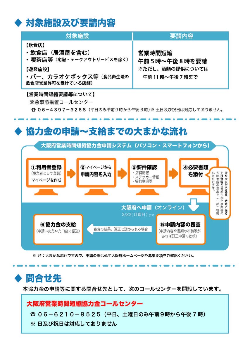 大阪 府 営業 時間 短縮 協力 金 システム