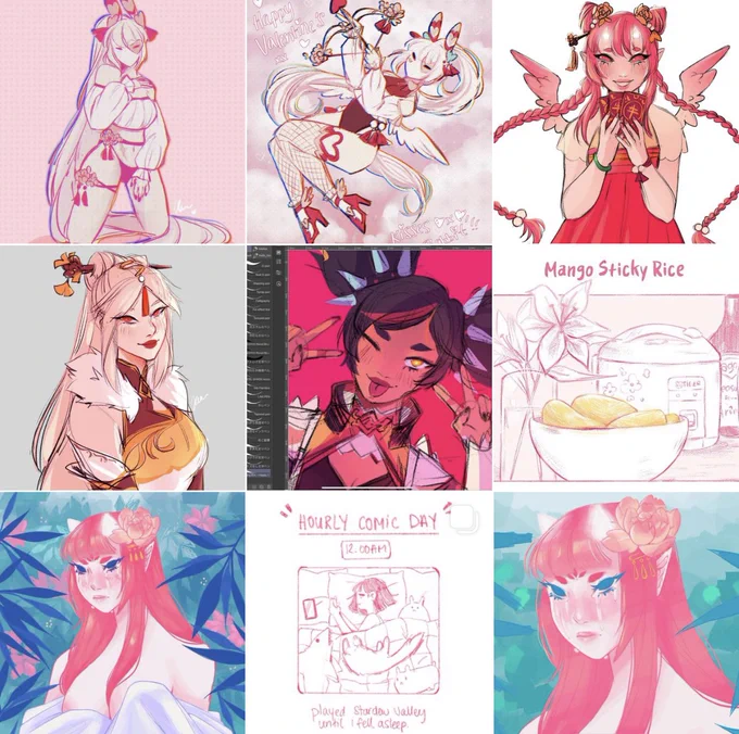 i love that my art is just... pink!!!💓🎀🌸🌷🎆🍧 