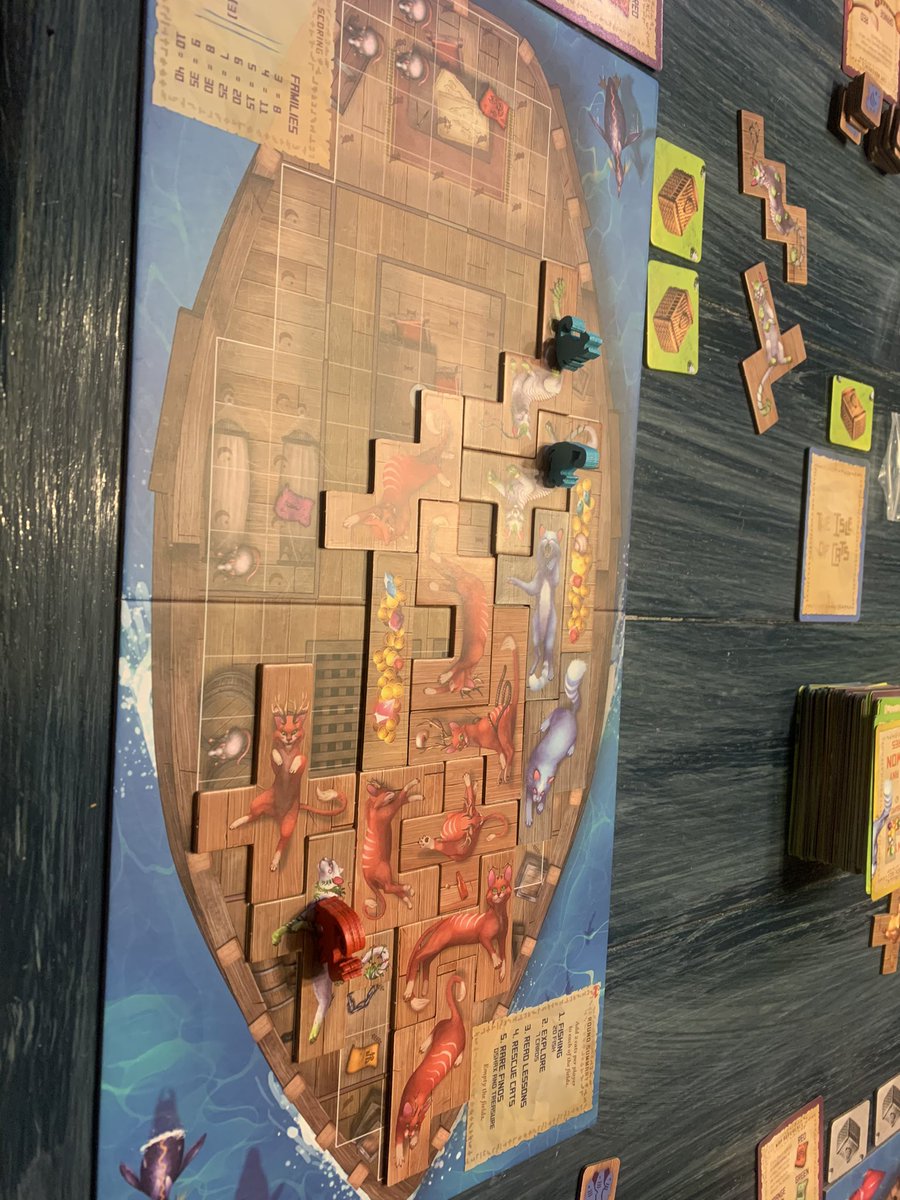 Finally played The Isle of Cats...set up and learn with family 😳. Looking forward to playing again without the learning curve.   How is the solo mode and expansion for 6?