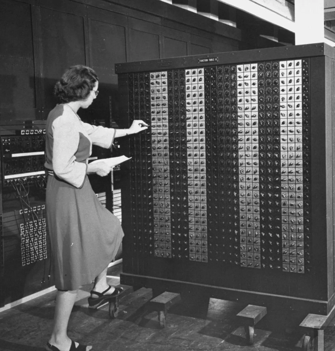 Компьютер eniac 1946. Первая эвм эниак. Электронно-вычислительная машина eniac. Эниак 1945 компьютер. Эвм eniac (electronic numerical integrator and computer.