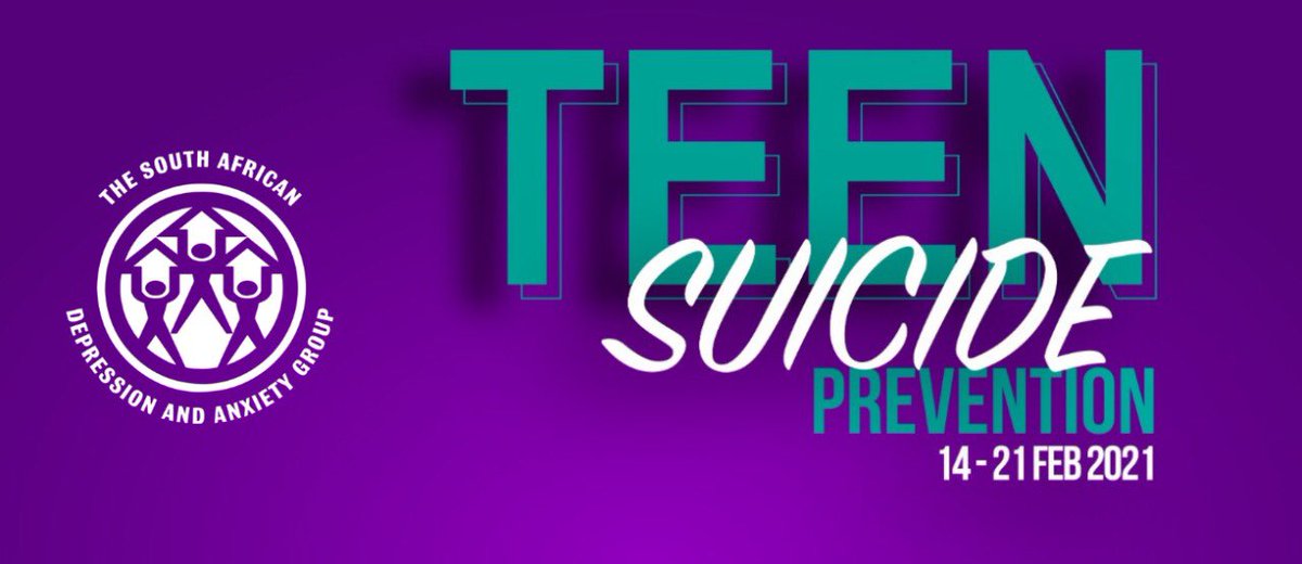 TheSADAG's tweet photo. It’s #TeenSuicidePreventionWeek. Teen Suicide is real &amp; one suicide is one too many. With enough info &amp; awareness we can let our teens know that there is always help! There is always hope! Share our posters &amp; info throughout the week &amp; help us save lives. 💜 Helpline:0800 567 567 https://t.co/5UYuumeVYA