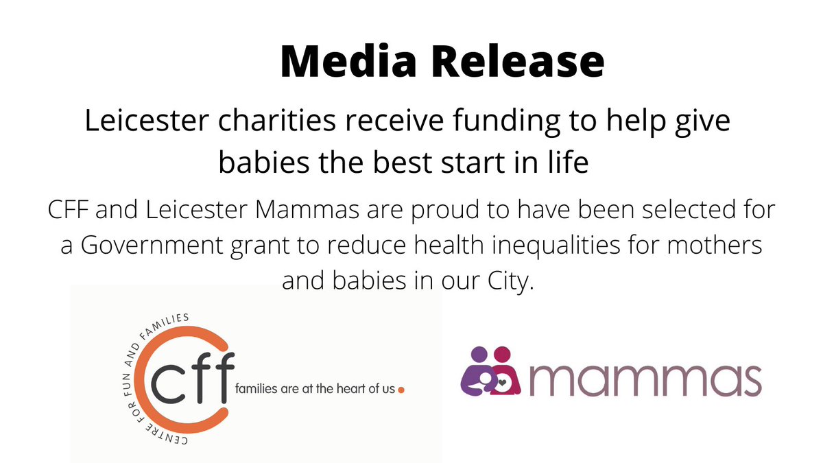 headsupleics's tweet photo. CFF and @mammasleicester, working in partnership as ‘Starting Well Leicester’ have been selected for a £330,000, three-year grant from the Government’s Health and Wellbeing Fund. 

Find out what this will mean for mums and babies in our City: https://t.co/4oUh4QIBnt https://t.co/nNYx6wabLQ
