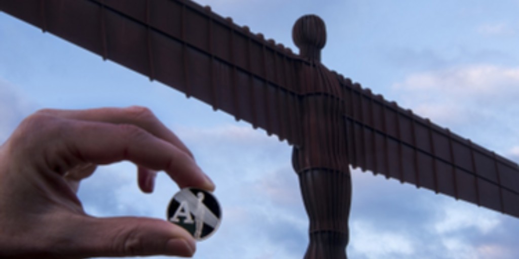 GREATBritain's tweet photo. It's as tall as 4 double decker buses and wider than a Boeing 757. The iconic #AngelOfTheNorth turns 23 today. 

@RoyalMintUK honoured Sir Antony Gormley's creation, making it the 'A' on their A-Z 10p coins. Hands up, who's found one?

#DesignIsGREAT 🎨🇬🇧 https://t.co/Gmhm5e81Mo