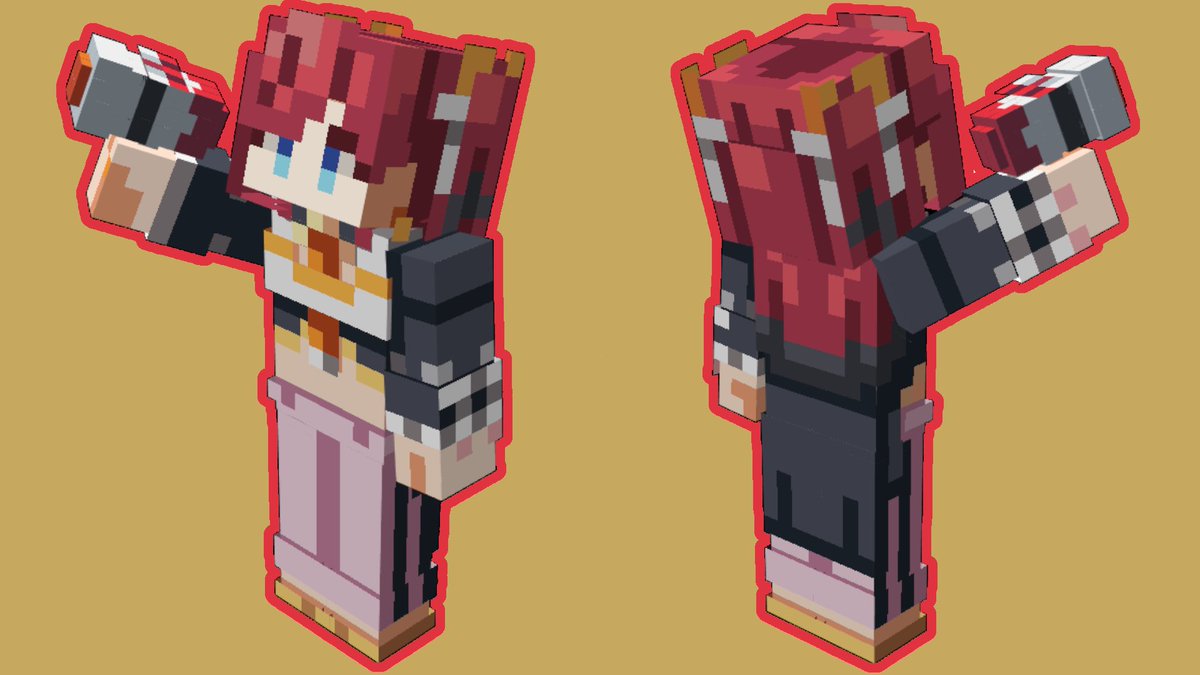 くくちゃん 鶏系新人vtuber おこめくらふと様 Okomecraft にお願いしてスキン作っていただきました メガホンまでちゃんとついていてクオリティが高すぎる ランチャーが起動しないという事件が発生中ですが治り次第マイクラできたらいいな