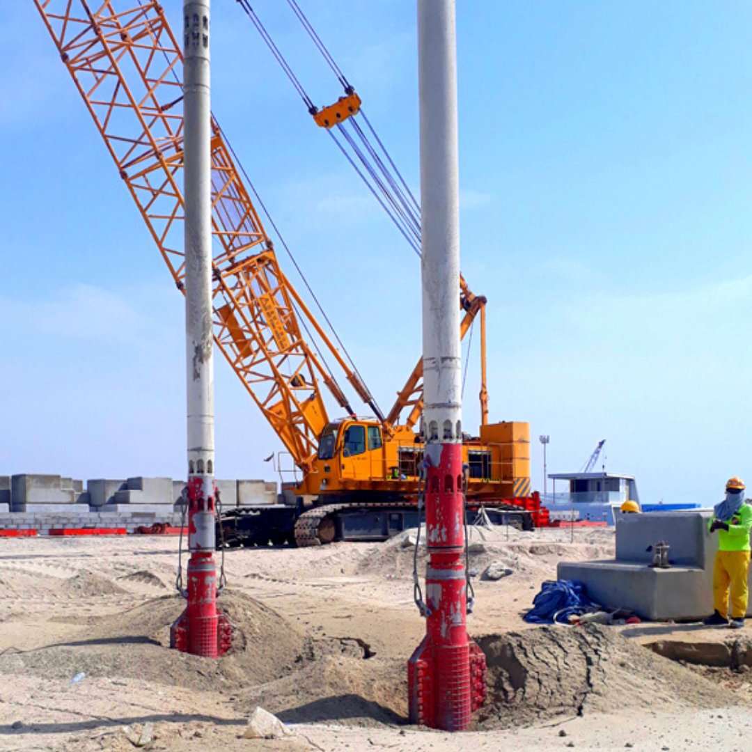 omsvibro's tweet image. Tandem Free Hanging Ground Improvement💪
✔️The tandem vibro compaction includes two vibroflotation probes. Each prob suspends from the same crane. Land reclamation projects that require 20 – 25 m depth uses this configuration.
 #Vibroflotation #Vibrocompaction #StoneColumn