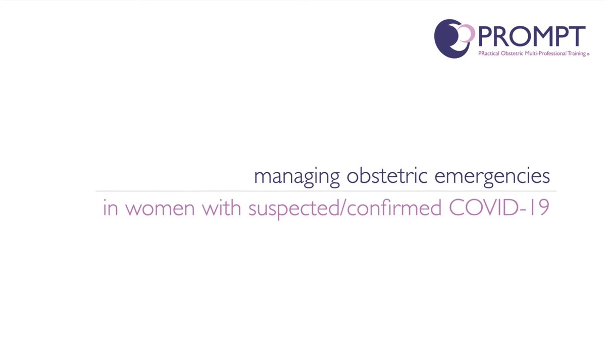 It's PROMPT Video week .... maternity teams you can access the PROMPT Videos via our PROMPT YouTube Channel youtube.com/channel/UCh8PZ…

Today's focus: PROMPT COVID-19 Maternal Cardiac Arrest and Obstetric Emergencies in COVID-19