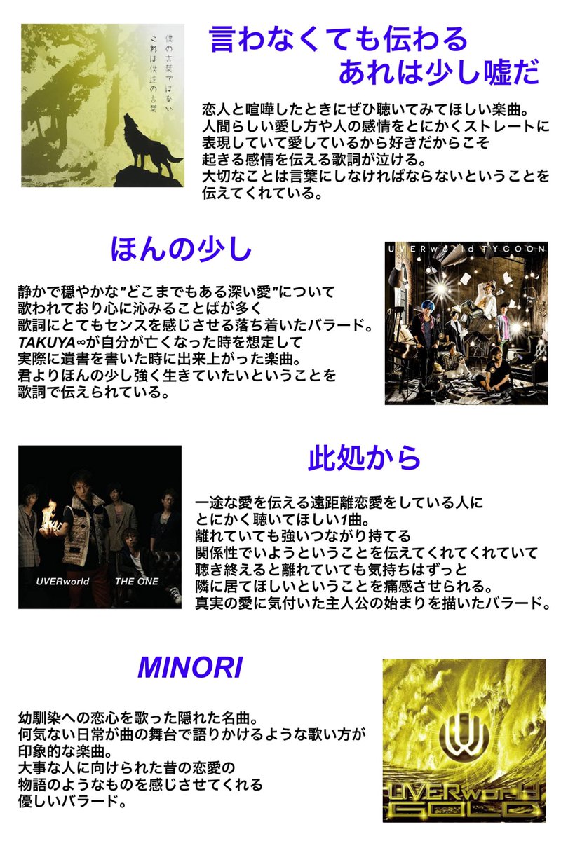 哲史 Next 10 14reona 名曲が数多く存在する Uverworldの恋愛ソングの魅力や 素晴らしさを この アーティストを知らない人や 気になってる人にとにかく知ってほしい 哲史 Next 10 14reona 名曲が数多く存在する Uverworldの恋愛ソングの魅力や 素晴らしさを この アーティストを知らない人や 気になってる人にとにかく知ってほしい