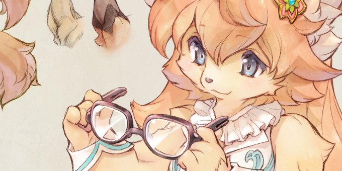 メガネは頬毛差し込みタイプです。 