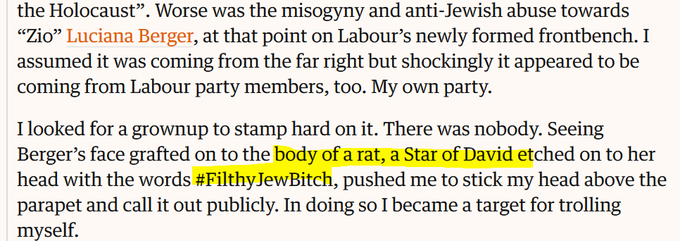 7/xFurther notes from the Judge whilst sentencing this vile antisemitic right wing neo-Nazi.See the comment the "Operation F* J* B*" But the Guardian writer more than implies that this was Labour members "my own party". Isn't this slander?