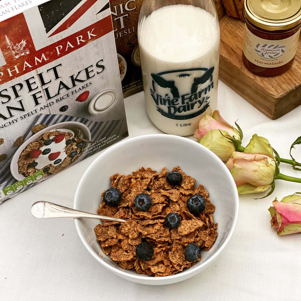 Did you know we can deliver more than bread &amp; cakes to your door - how about eggs fr Windy Ridge Farm, milk fr Vine Farm Dairy, cereals fr Sharpham Park as well as our very own jam &amp; marmalade...

 #youshopwedrop #vinefarmdairy #windyridgefarm #sharphampark #freshlybakedeveryday