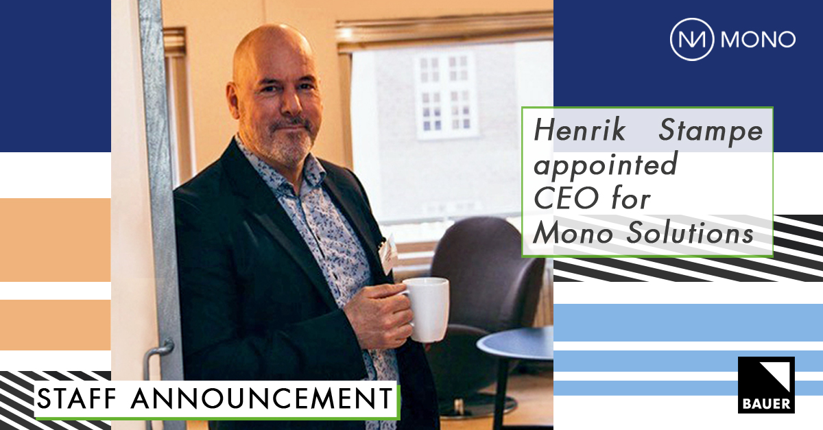 BauerMediaGroup's tweet photo. .@monosolutions, part of #BauerMedia, strengthens its leadership team with the appointment of @henrikstamp as CEO, effective 15th Feb. ➡️ https://t.co/G8IwtFpbmk

#SMB #SME #SMEServices #WebsiteBuilder https://t.co/X29SUoENuG