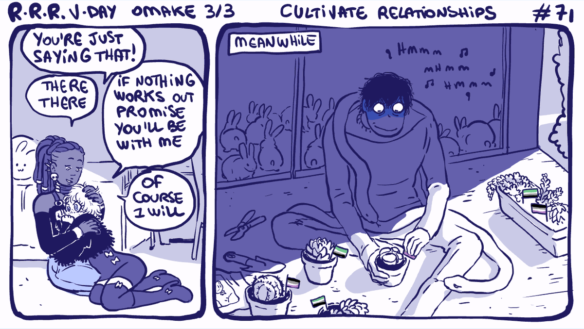 Valentine's Day 3/3 special. #rodneyRrodney strip 72. Cultivate relationships 😉 welp cat's out of the bag I guess!!! Hope yall had a good Vday <3 