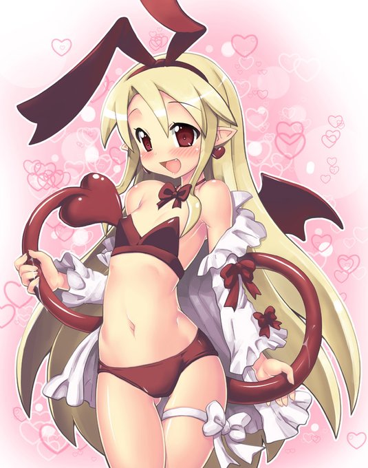 #フロン生誕祭 
#ディスガイア 
昨日がフロンちゃん誕生日だったそうなので。昔描いた割と気に入ってるイラストをこちらでも公開できるように手を加えてみました～フロンちゃんおめで～❤️

服なし版が見たい方はぴくしぶの履歴を探してくださいな 