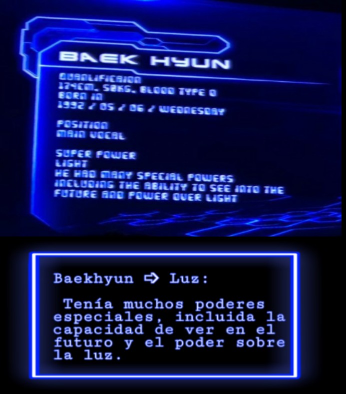 Antes subrayé oráculo, el motivo es porque las características de un oráculo son parecidas a las habilidades de Baek, según la descripción que dan en un VCR, él puede ver el futuro y al parecer su objeto para hacerlo es un orbe.El oráculo también ocupa un orbe y ve el futuro.