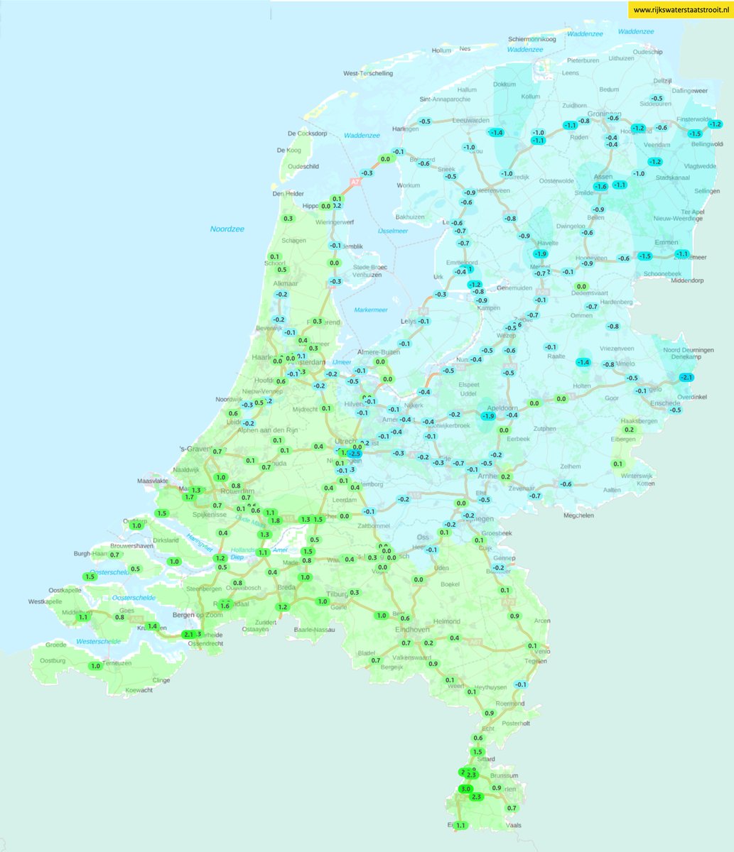 Overal waar het blauw kleurt op de kaart zijn de wegdektemperaturen nog onder het vriespunt. Daar is de kans op ijzel het grootst. ⚠️
#coderood #gladheid #ijzel #Sneeuwresten
Bron: rijkswaterstaatstrooit.nl