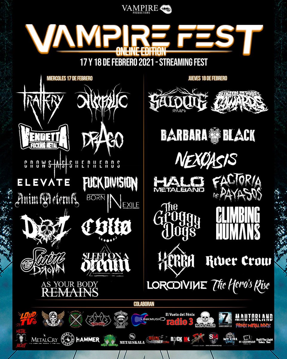 dieprotokoll's tweet photo. 💥 ESTE MIÉRCOLES, #FuckDivision estará actuando en la edición on line del #VampireFest ¡CARTELAZO! https://t.co/KVzqYFuur9