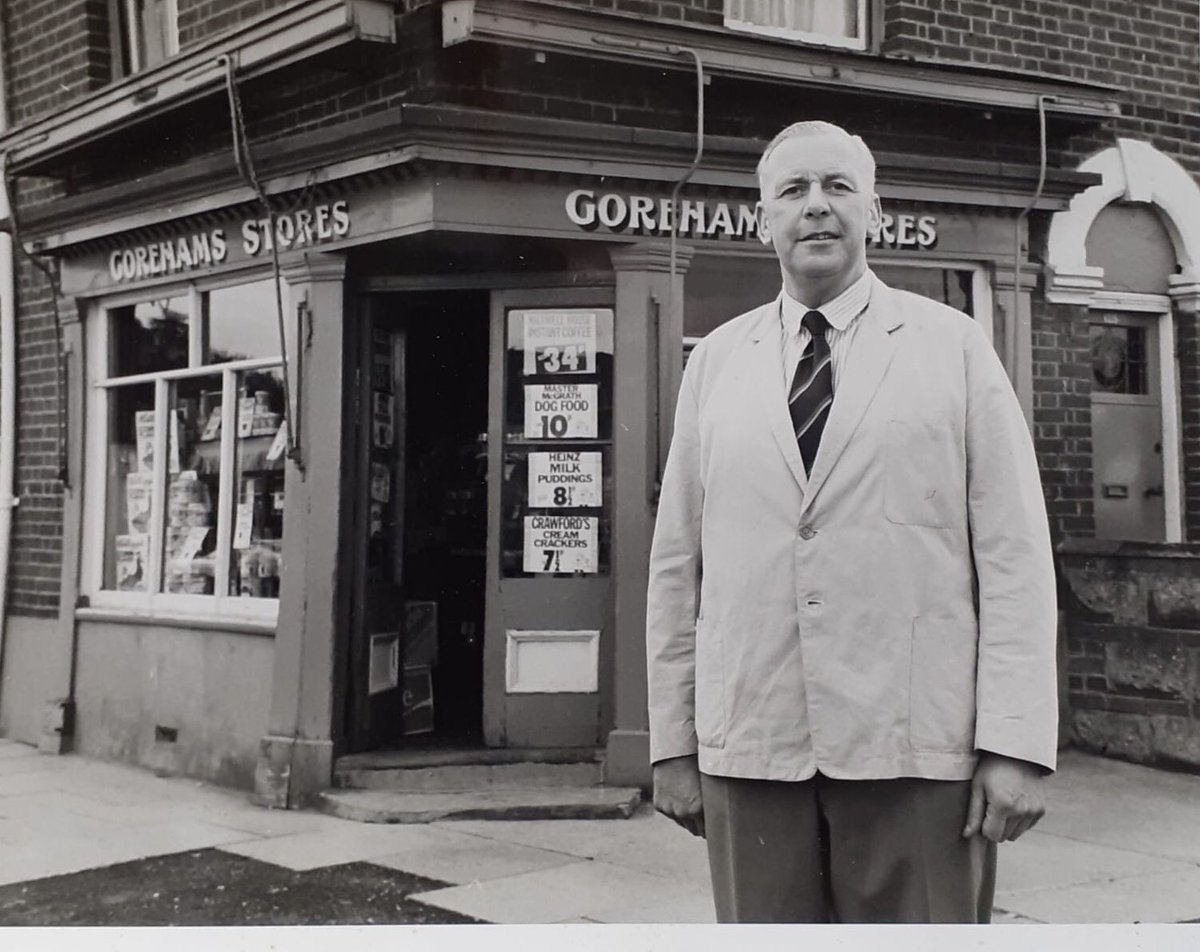 50 years ago today was Decimal Day. Here’s my Grandad outside his shop, Gorehams Stores on Heigham Street in Norwich. I’m imagining what a day that must have been as the money all changed.
