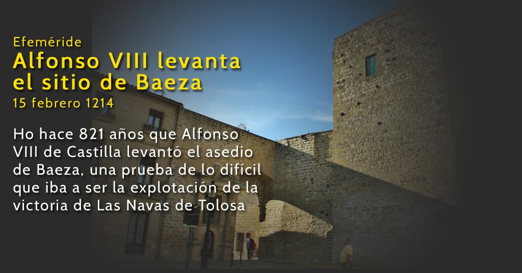 ElFilferro's tweet photo. Hoy hace 821 años que Alfonso VIII levantaba el sitio de #Baeza y se retiraba. Fue un avance de lo difícil que iba a ser conquistar las ciudades andalusíes a pesar de haber derrotado al ejército almohade en Las Navas de Tolosa.

Así lo contamos: https://t.co/ooVPvXWWV6 https://t.co/z3lIc8MRYn
