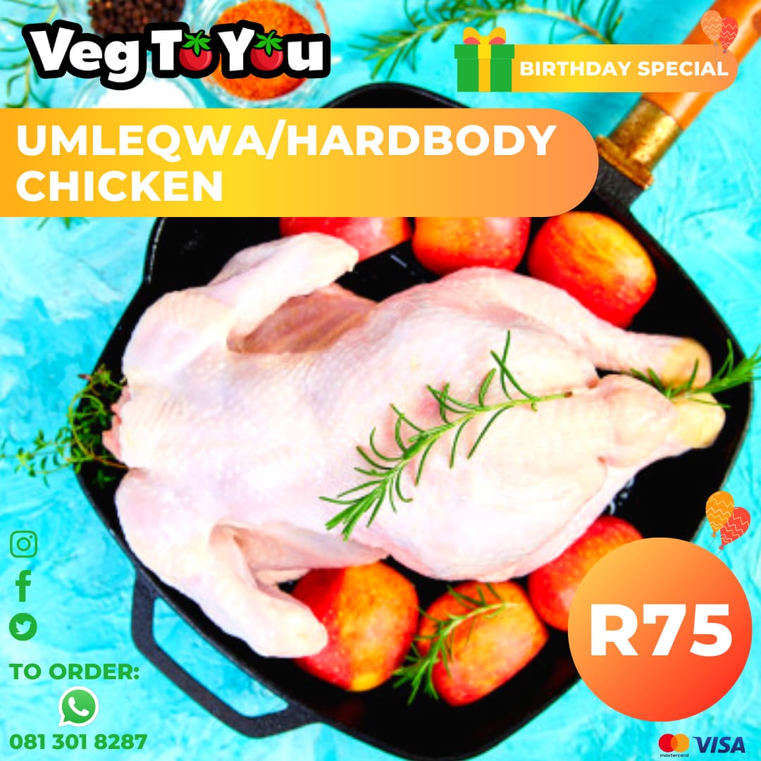veg_you's tweet photo. Get Umleqwa/ Hard Body Chicken for R75. https://t.co/rbABGo581T