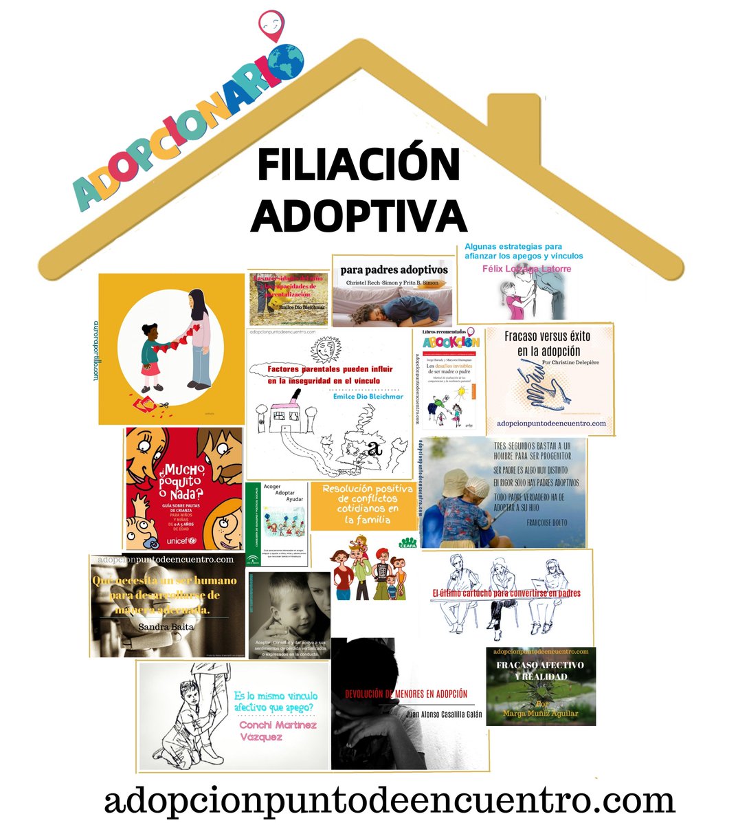 ADOPCIONARIO. Filiación adoptiva. Ahondaremos más allá del significado con Sandra Baita, Juan Alonso Casalilla, Christine Delepière, Emilce Dio BleIchmar, Felix Loizaga Latorre, Andoni Mendía, Vinyet Mirabent y Marga Muñiz Aguilar.
adopcionpuntodeencuentro.com/web/adopcionar…