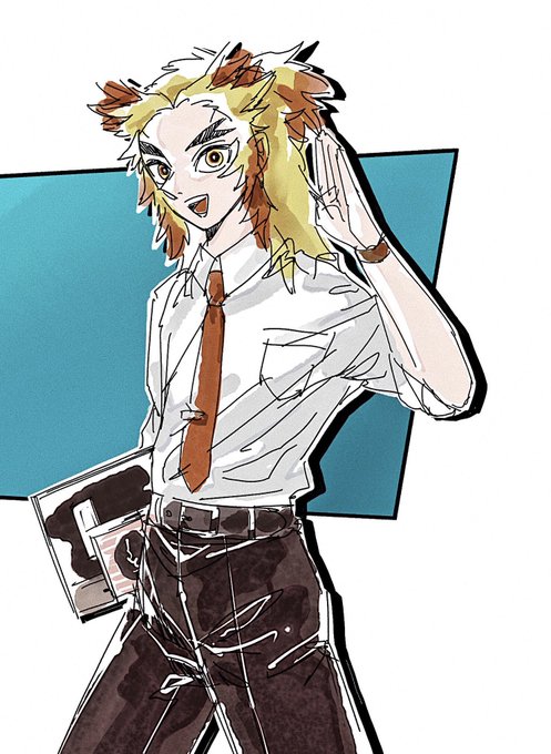 燿さんがTwitterに投稿した煉獄杏寿郎(鬼滅の刃)のイラスト。