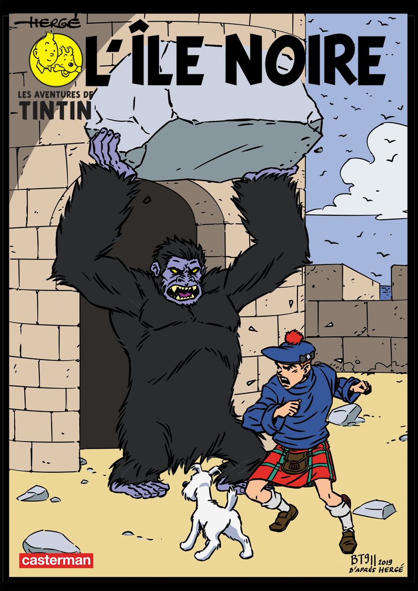 Tintinfakecover's tweet photo. Art by @TigreNoir911 (thanks for sharing) #Tintin https://t.co/f7PW9mLQbM