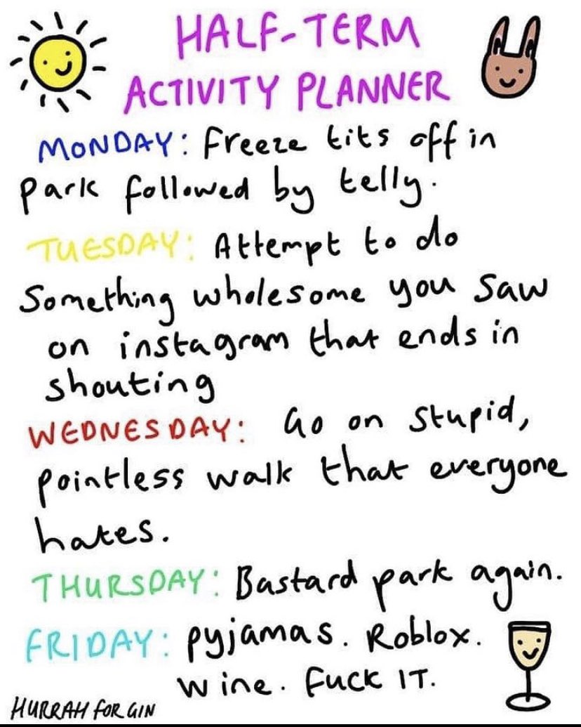 BintyMustard's tweet photo. Happy half term!
#NowhereToGo #halfterm #parkagain 😂 https://t.co/4scR9pIezR