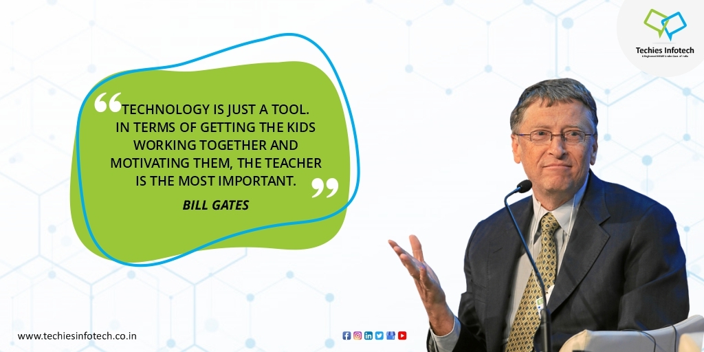 techiesinfotech's tweet photo. Absolutely motivating words by @BillGates!
Technology renders a teacher with different tools to engage and inspire the students to work on various tasks.
Happy Monday, Have a good day!
#TechiesInfotech #techies #techie #iamtechie #mondaymotivation #mondaymorning #billgates https://t.co/xONTe9khEs