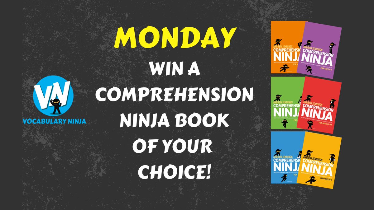 Six days of Comprehension Ninja books📚 to win! To enter just follow <a href="/VocabularyNinja/">Vocabulary Ninja</a> 🥷, leave a comment❓with the year group you want and ♻️ share / tag with others!