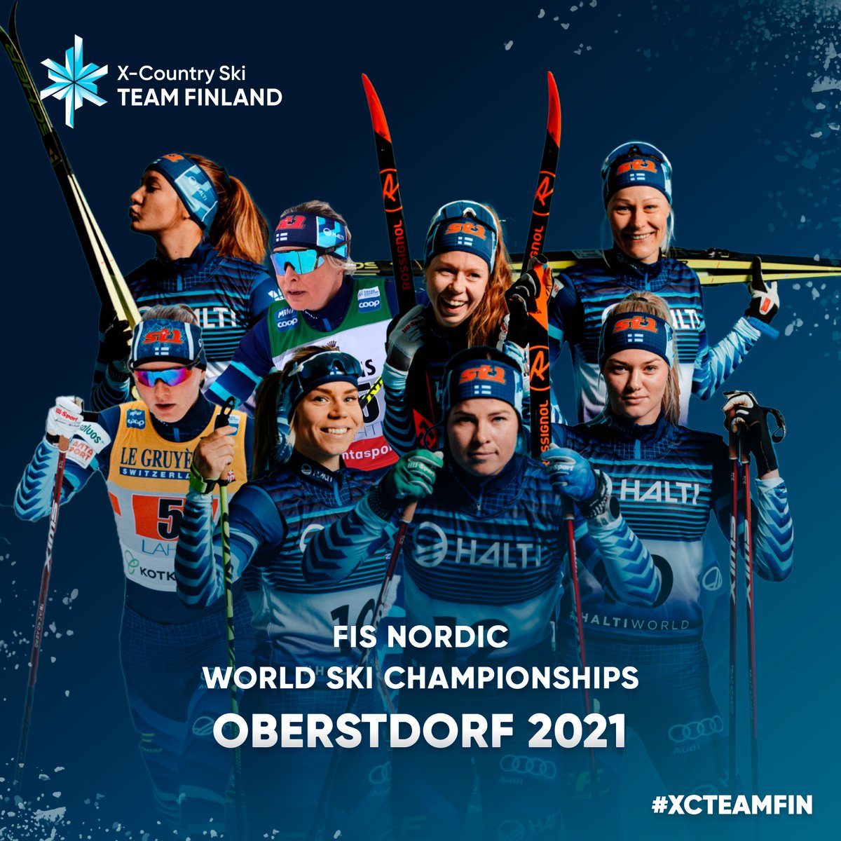 NORDIC WORLD SKI CHAMPIONSHIPS – #Oberstdorf2021 ⭐️

▪️ Jasmi Joensuu, Anne Kyllönen, Katri Lylynperä, Johanna Matintalo, Laura Mononen, Vilma Nissinen, Krista Pärmäkoski, Riitta-Liisa Roponen

🔗 hiihtoliitto.fi/oberstdorfin-m…

#xcteamfin #hiihto #xcskiing